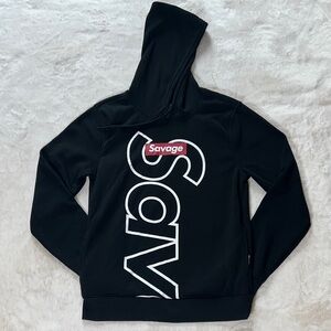 Brooklyn Cloth Savage Black ♥️🖤 Streetwear Front Pockets Hoodie Sweatshirt SZ S